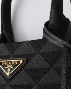 Mujer Prada BOLSOS CON ASA SUPERIOR|BOLSOS CON ASA SUPERIOR^Bolso Symbole Mediano De Tela Bordada
