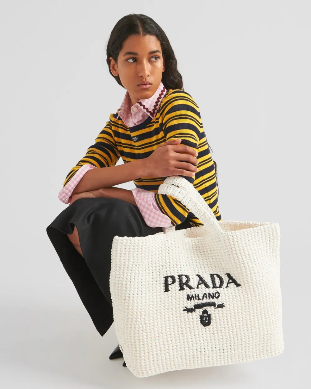Mujer Prada PRADA SUMMER BAGS|BOLSOS GRANDES^Bolso Tote De Croché