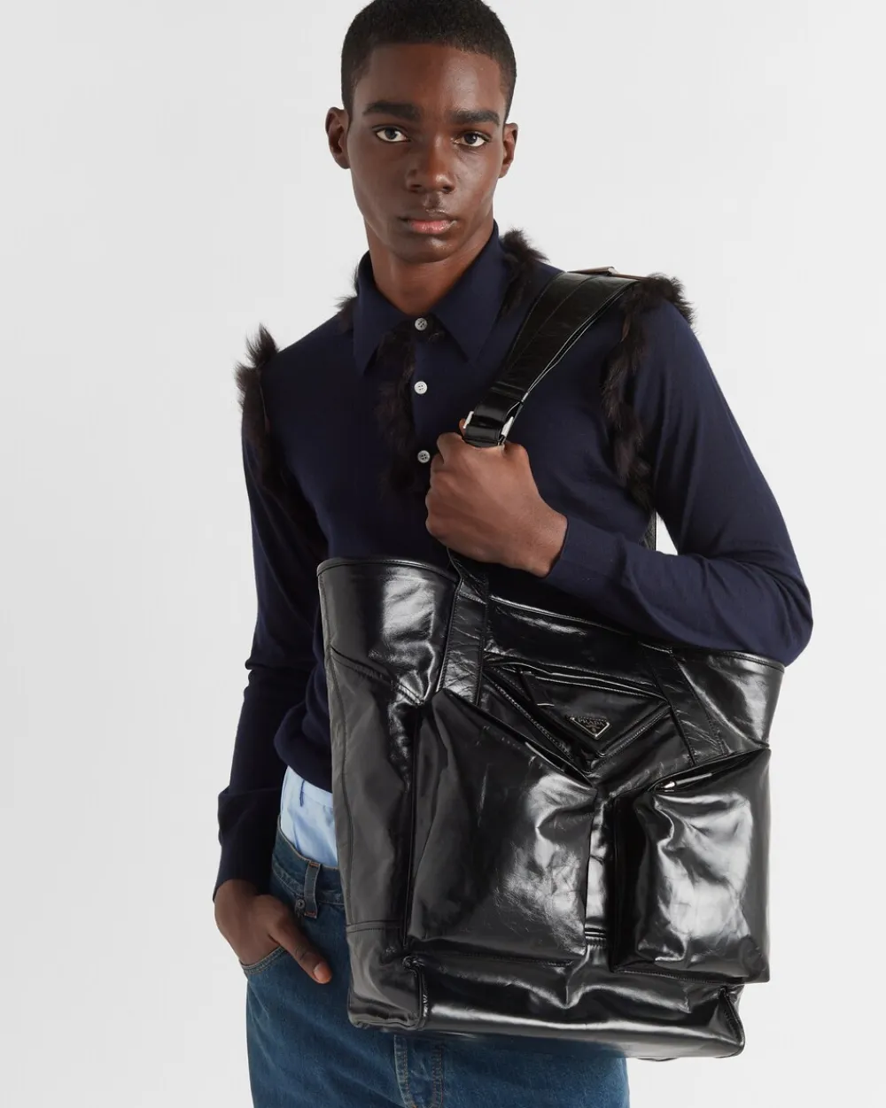 Hombre Prada BOLSOS GRANDES^Bolso Tote De Piel