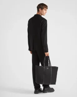 Hombre Prada COLECCIÓN MASCULINA|BOLSOS GRANDES^Bolso Tote De Re-nylon Y Piel Saffiano