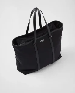 Hombre Prada COLECCIÓN MASCULINA|BOLSOS GRANDES^Bolso Tote De Re-nylon Y Piel Saffiano