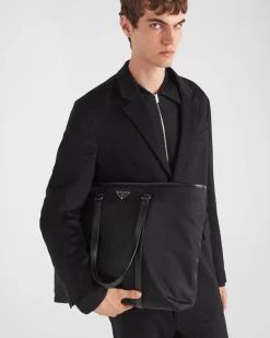 Hombre Prada COLECCIÓN MASCULINA|BOLSOS GRANDES^Bolso Tote De Re-nylon Y Piel Saffiano