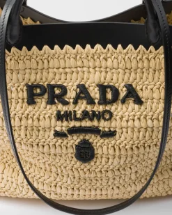 Mujer Prada PRADA SUMMER BAGS|BOLSOS GRANDES^Bolso Tote De Tamaño Medio En Tejido Trenzado Y Piel