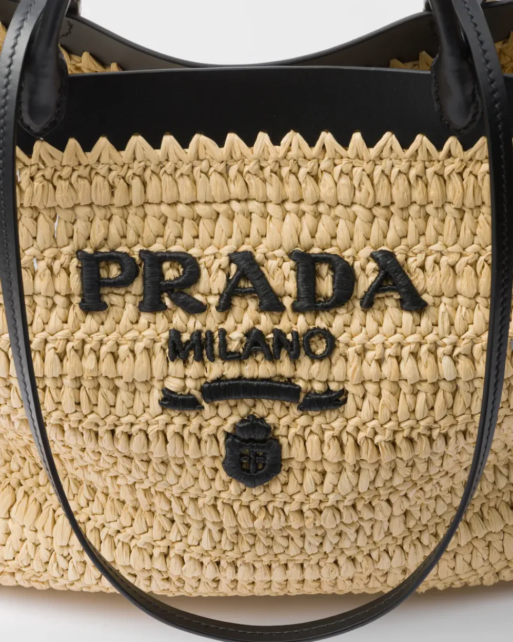 Mujer Prada PRADA SUMMER BAGS|BOLSOS GRANDES^Bolso Tote De Tamaño Medio En Tejido Trenzado Y Piel