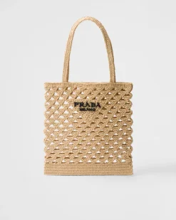 Mujer Prada PRADA SUMMER BAGS|BOLSOS GRANDES^Bolso Tote En Tejido Trenzado De Croché
