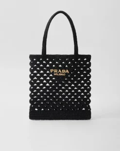 Mujer Prada PRADA SUMMER BAGS|BOLSOS GRANDES^Bolso Tote En Tejido Trenzado De Croché