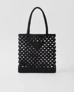 Mujer Prada PRADA SUMMER BAGS|BOLSOS GRANDES^Bolso Tote En Tejido Trenzado De Croché