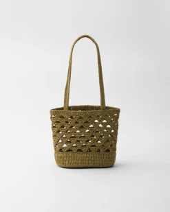 Mujer Prada PRADA SUMMER BAGS|BOLSOS GRANDES^Bolso Tote En Tejido Trenzado De Croché