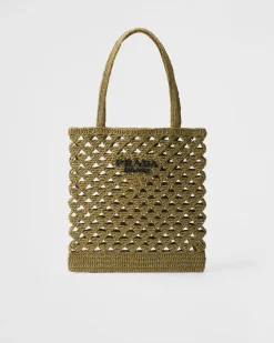 Mujer Prada PRADA SUMMER BAGS|BOLSOS GRANDES^Bolso Tote En Tejido Trenzado De Croché