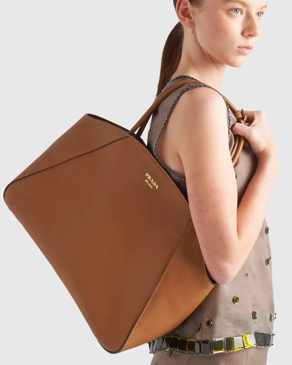 Mujer Prada BOLSOS GRANDES|BOLSOS GRANDES^Bolso Tote Grande De Piel