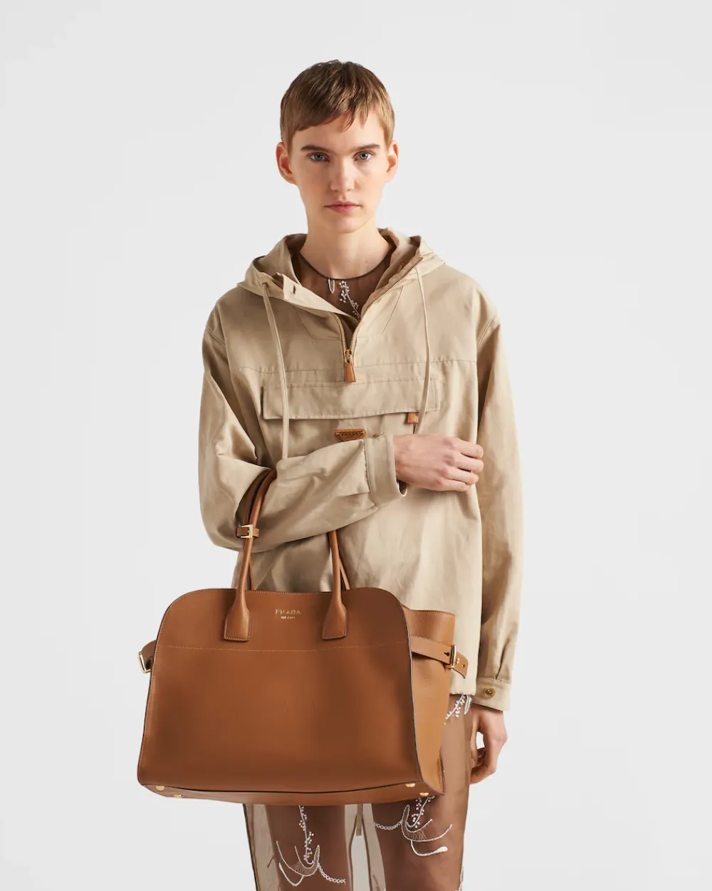 Mujer Prada BOLSOS GRANDES|BOLSOS GRANDES^Bolso Tote Grande De Piel Con Hebillas