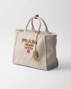 Mujer Prada PRADA SUMMER BAGS|BOLSOS GRANDES^Bolso Tote Grande En Mezcla De Lino