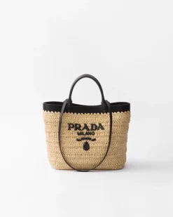 Mujer Prada PRADA SUMMER BAGS|BOLSOS GRANDES^Bolso Tote Pequeño En Tejido Trenzado Y Piel