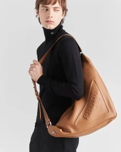 Hombre Prada BOLSOS MENSAJEROS^Bolso Triangular De Piel