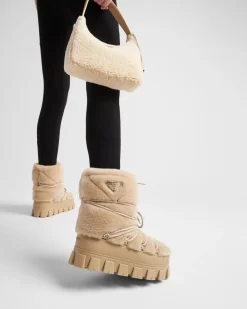 Mujer Prada BOTINAS Y BOTAS^Botas Après-ski De Piel Vuelta