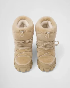 Mujer Prada BOTINAS Y BOTAS^Botas Après-ski De Piel Vuelta
