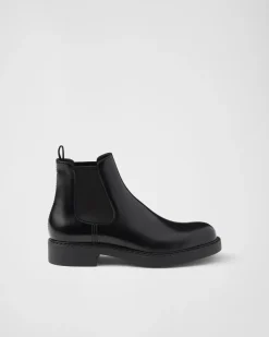 Hombre Prada BOTAS^Botas Chelsea De Piel Cepillada