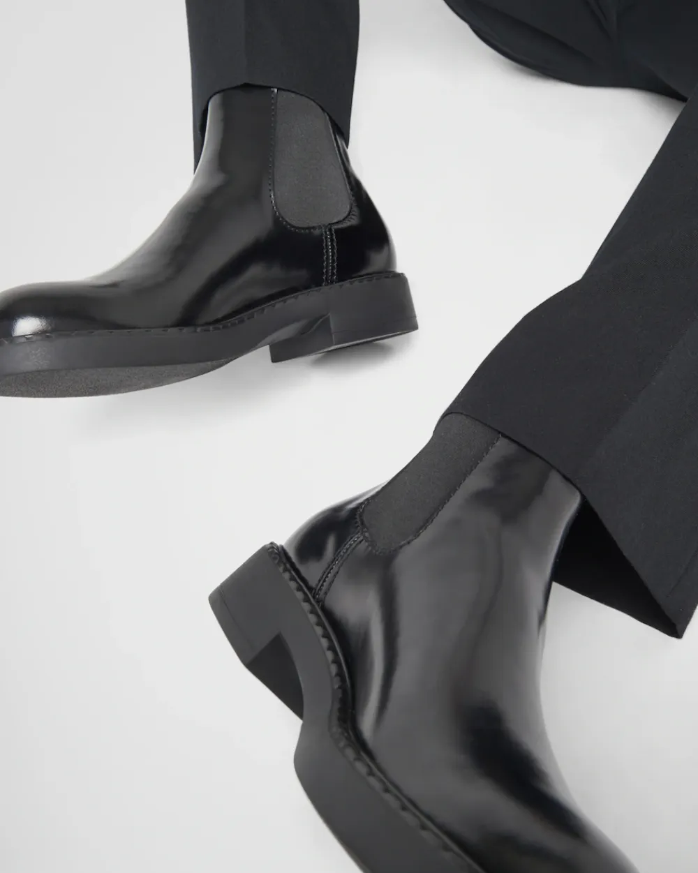 Hombre Prada BOTAS^Botas Chelsea De Piel Cepillada