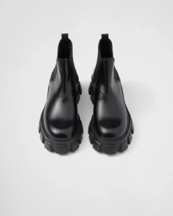 Hombre Prada BOTAS^Botas Chelsea Monolith En Piel Cepillada