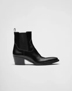 Mujer Prada BOTINAS Y BOTAS^Botas De Piel Cepillada