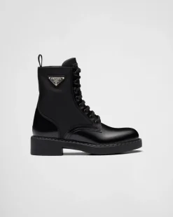 Mujer Prada BOTINAS Y BOTAS^Botas De Piel Cepillada Y Re-nylon