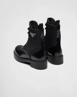 Mujer Prada BOTINAS Y BOTAS^Botas De Piel Cepillada Y Re-nylon
