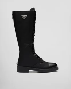 Mujer Prada BOTINAS Y BOTAS^Botas De Piel Cepillada Y Re-nylon