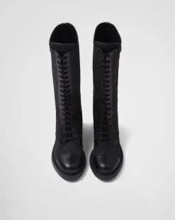 Mujer Prada BOTINAS Y BOTAS^Botas De Piel Cepillada Y Re-nylon