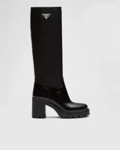 Mujer Prada BOTINAS Y BOTAS^Botas De Piel Y Re-nylon
