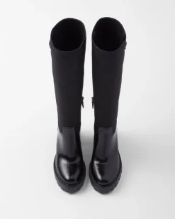 Mujer Prada BOTINAS Y BOTAS^Botas De Piel Y Re-nylon