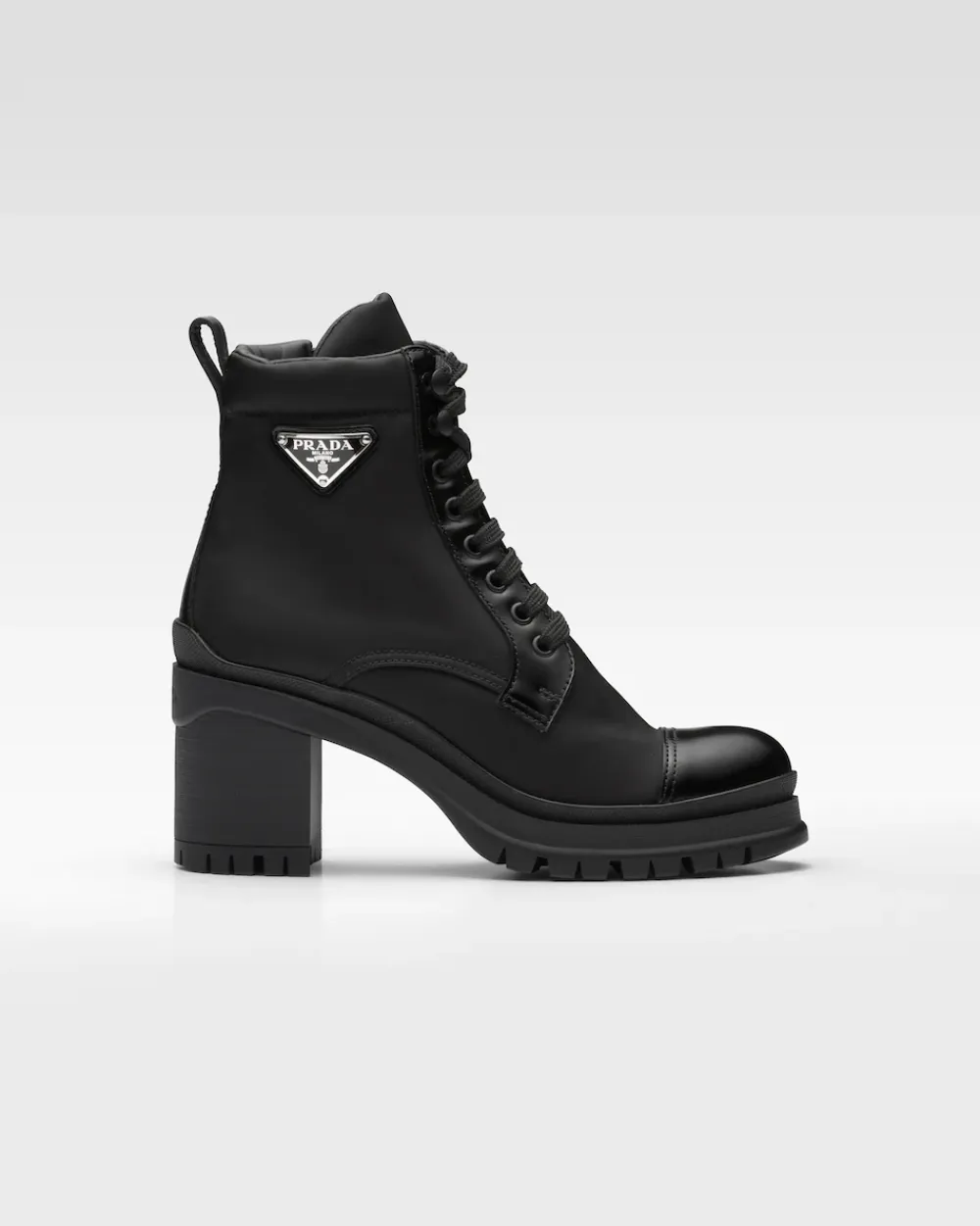 Mujer Prada BOTINAS Y BOTAS^Botines De Cordones De Piel Cepillada Y Re-nylon