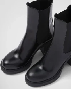 Mujer Prada BOTINAS Y BOTAS^Botines De Piel Cepillada Con Tacón