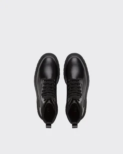 Hombre Prada BOTAS^Botines De Re-nylon Y Piel Rois Cepillada