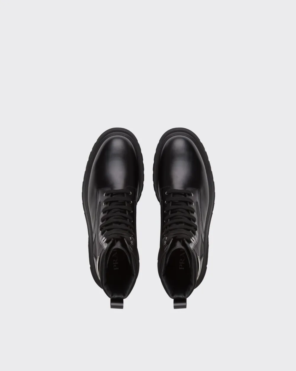 Hombre Prada BOTAS^Botines De Re-nylon Y Piel Rois Cepillada