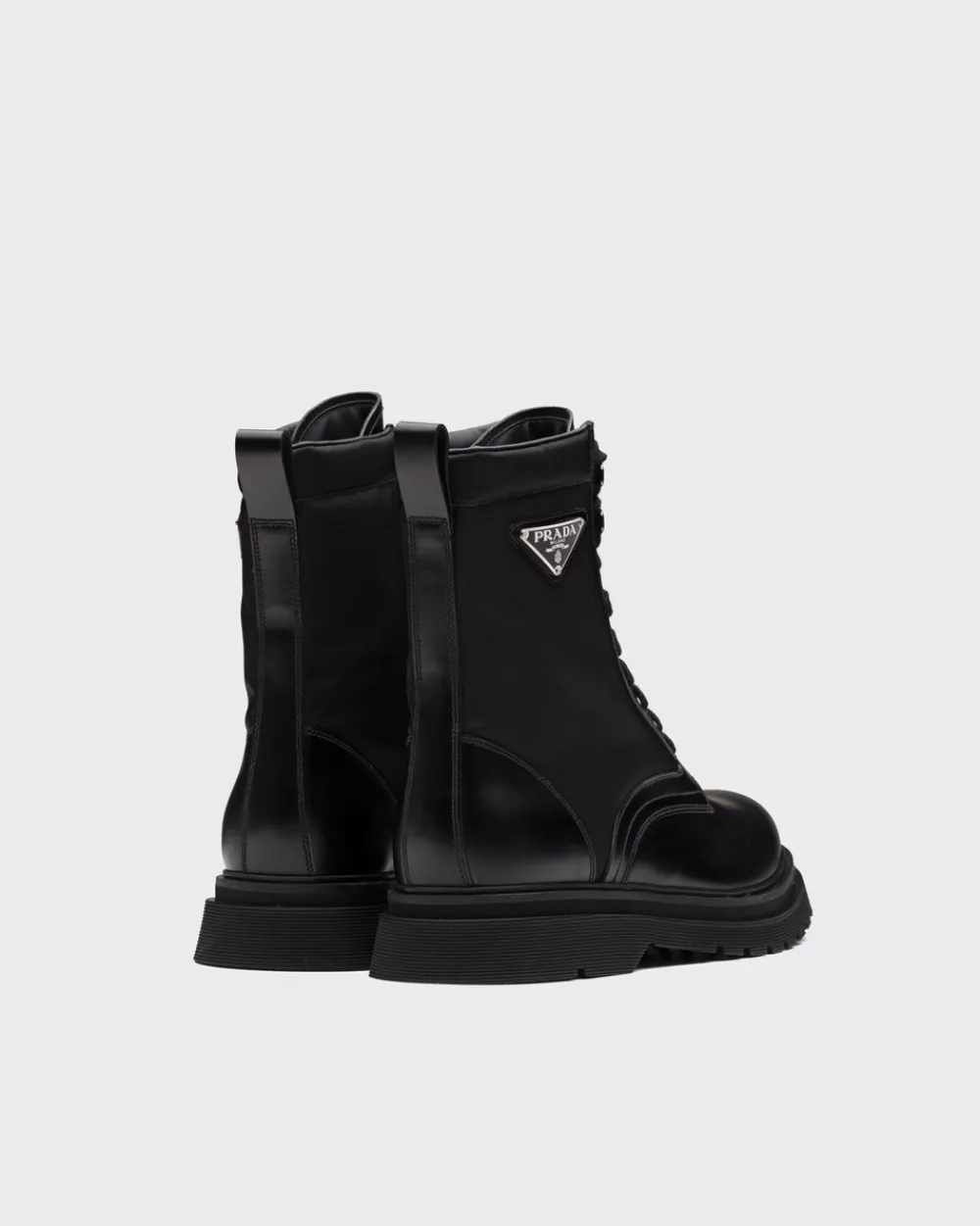 Hombre Prada BOTAS^Botines De Re-nylon Y Piel Rois Cepillada