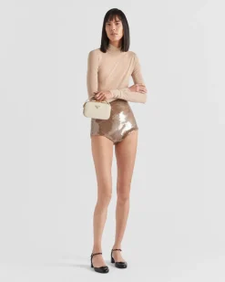 Mujer Prada PANTALONES LARGOS Y CORTOS^Braguitas De Tul Con Lentejuelas