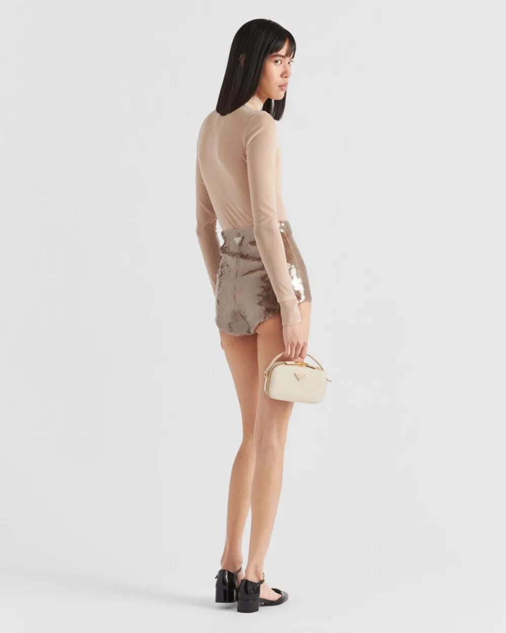 Mujer Prada PANTALONES LARGOS Y CORTOS^Braguitas De Tul Con Lentejuelas