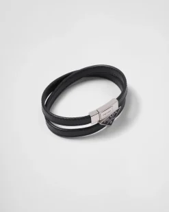 Hombre Prada JOYAS DE FANTASÍA^Brazalete De Piel Saffiano