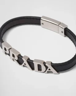 Hombre Prada JOYAS DE FANTASÍA^Brazalete De Piel Saffiano