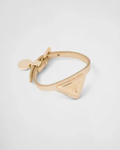 Mujer Prada JOYAS DE FANTASÍA^Brazalete De Piel Saffiano Y Metal