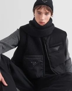 Hombre Prada BUFANDAS Y PAÑUELOS^Bufanda De Gabardina De Re-nylon Y Lana