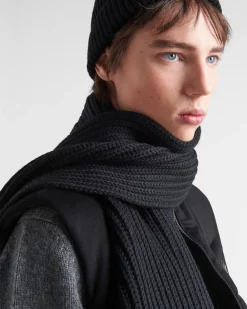 Hombre Prada BUFANDAS Y PAÑUELOS^Bufanda De Gabardina De Re-nylon Y Lana