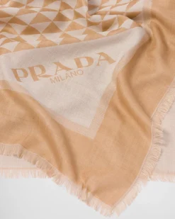 Mujer Prada BUFANDAS Y PAÑUELOS^Bufanda De Lana Y Seda