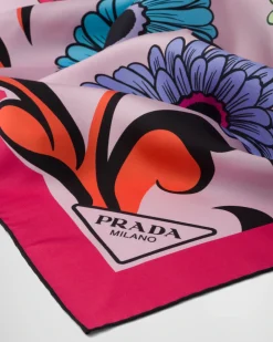 Mujer Prada BUFANDAS Y PAÑUELOS^Bufanda De Sarga Estampada
