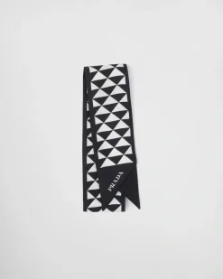 Mujer Prada BUFANDAS Y PAÑUELOS^Bufanda De Sarga Estampada