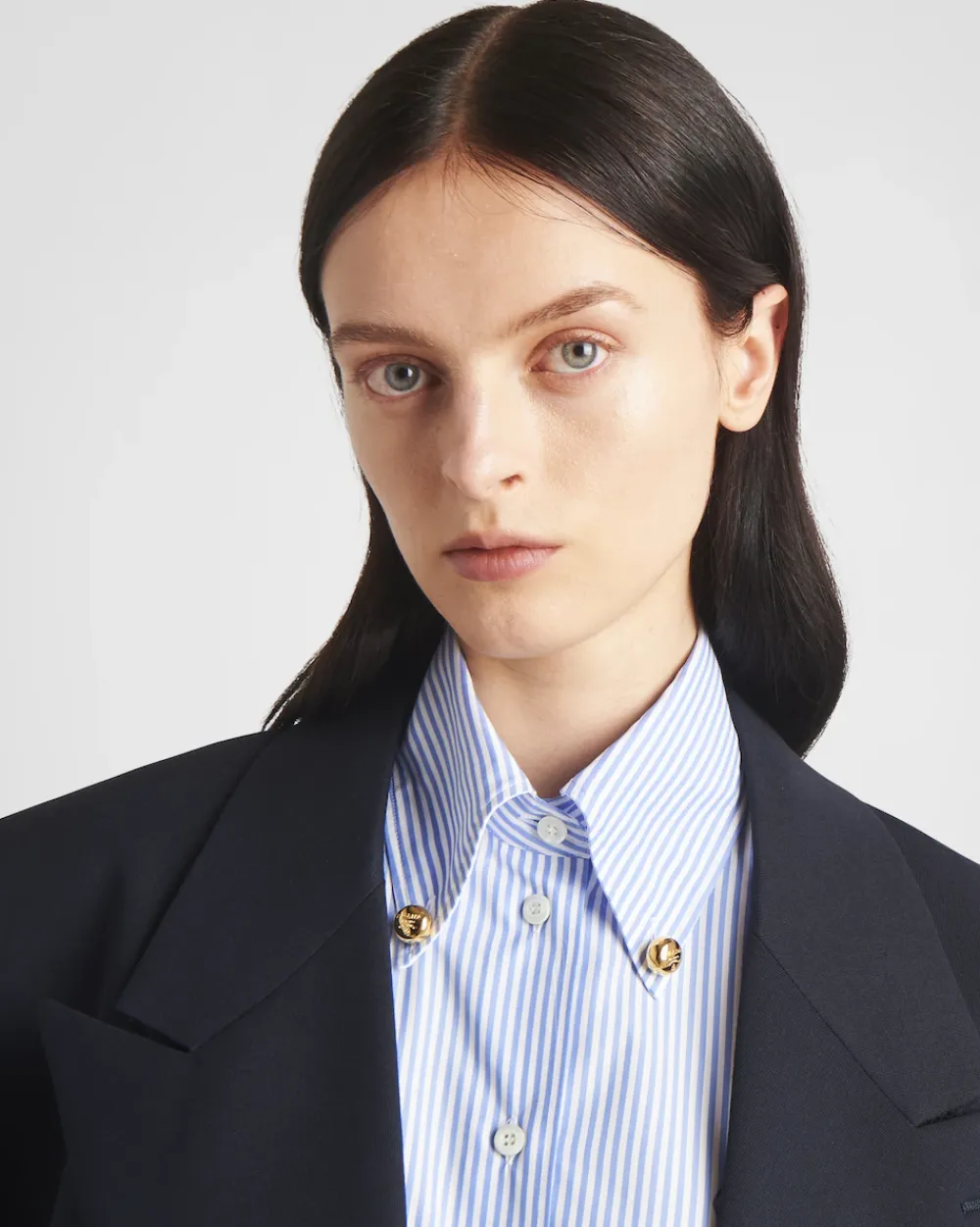 Mujer Prada CAMISAS Y TOPS^Camisa A Rayas Con Bordado