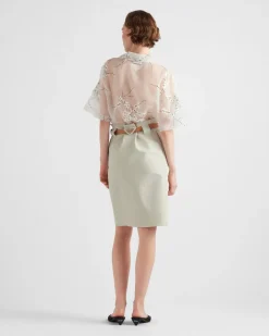 Mujer Prada CAMISAS Y TOPS^Camisa Con Bordado Superpuesto