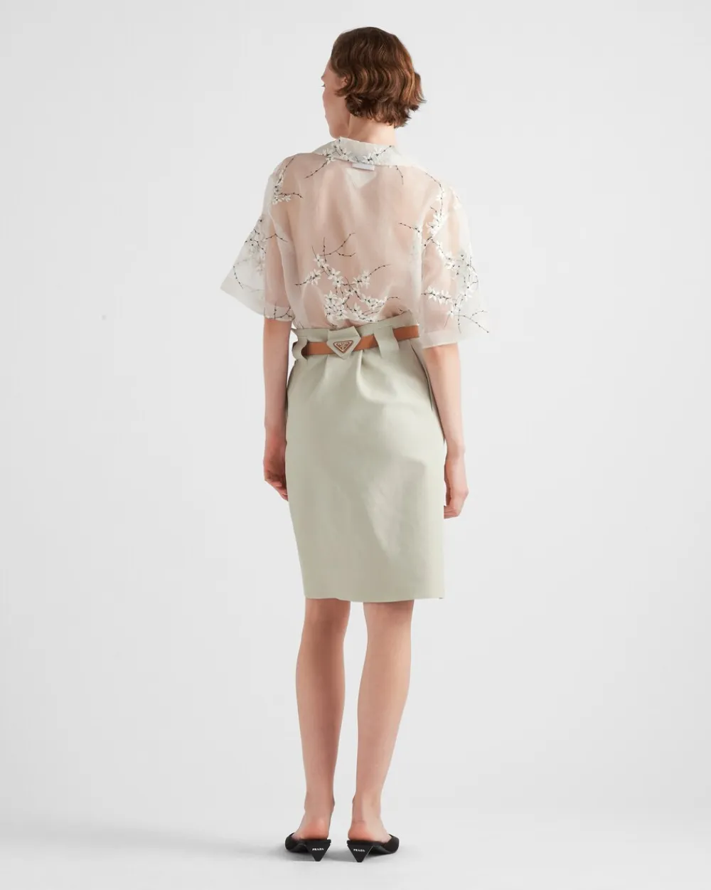 Mujer Prada CAMISAS Y TOPS^Camisa Con Bordado Superpuesto