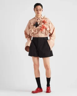 Hombre Prada CAMISAS^Camisa De Algodón Con Apliques Florales