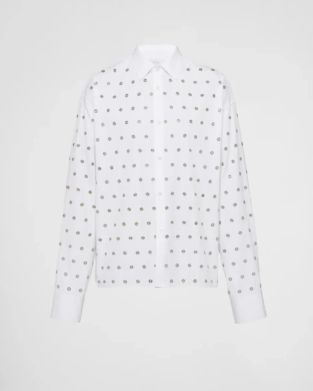 Hombre Prada CAMISAS^Camisa De Algodón Con Arandelas